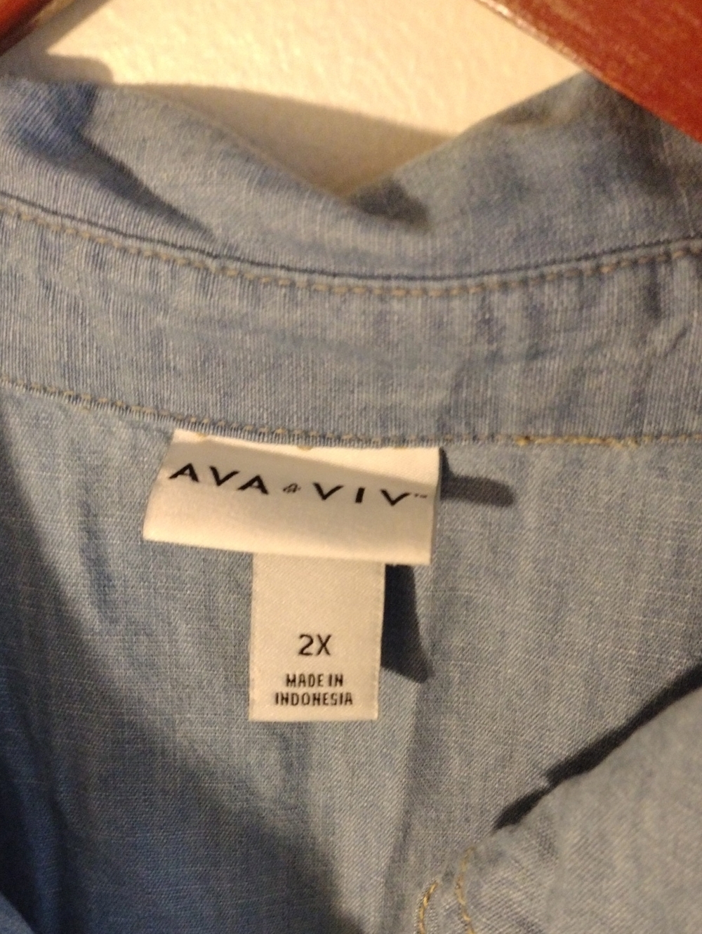 Ava And Viv Sleeveless Denim Midi Dress 2x